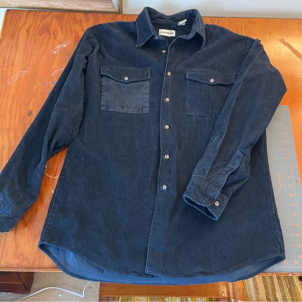 John Weitz Navy Corduroy Shirt